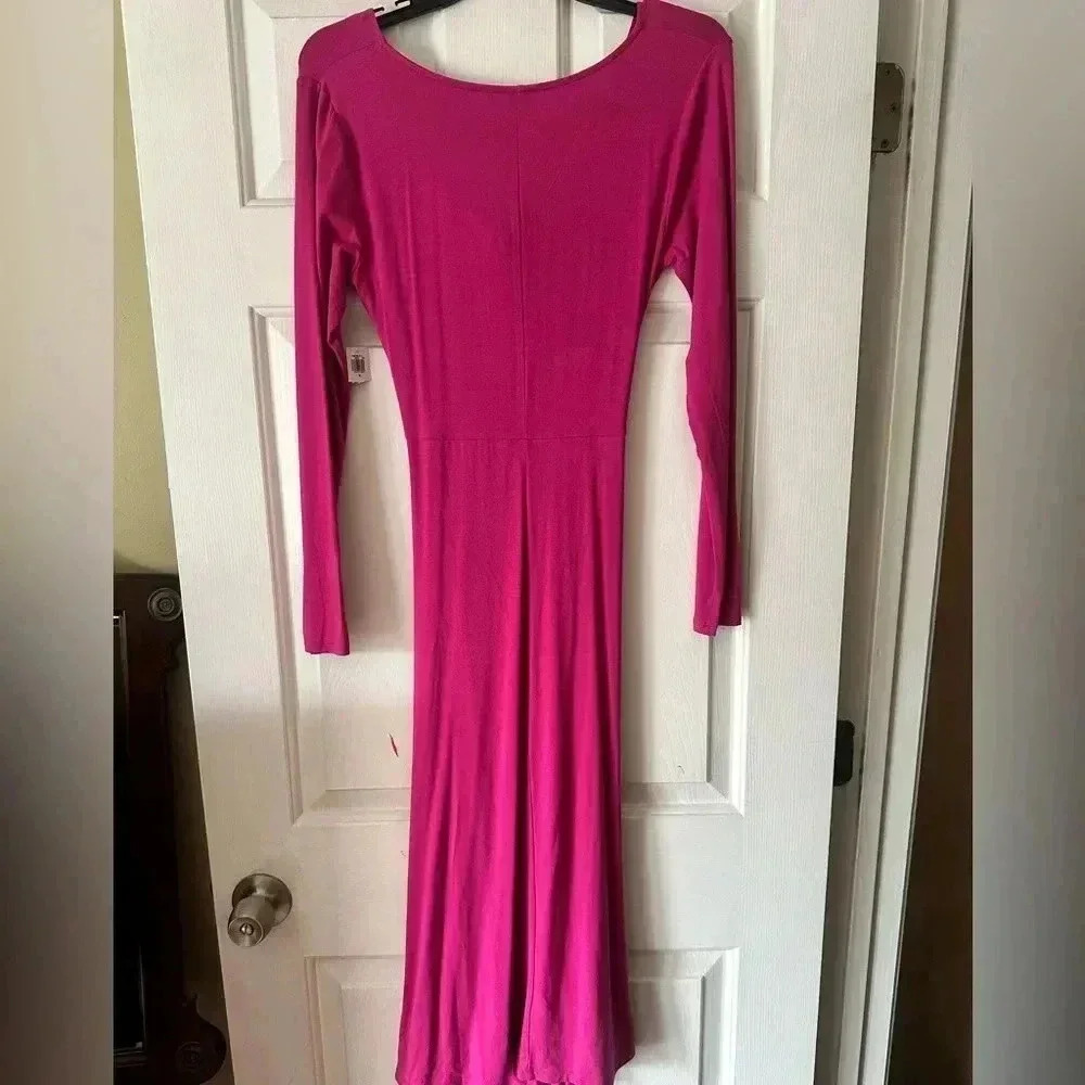 Pink Cut Out Maxi Dress with Sleeves - Picture 2 of 5